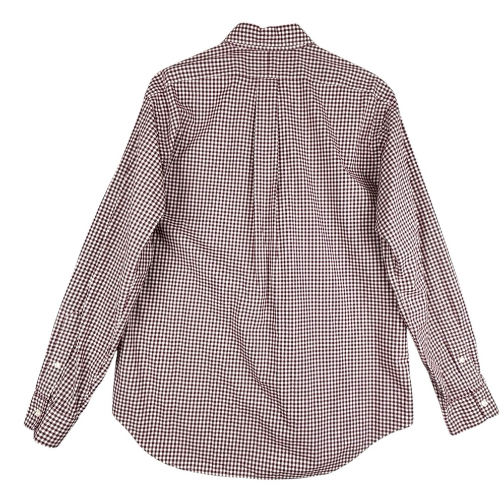 Ralph‎ Lauren Shirt Mens Large Classic Fit Burgundy Gingham Button Down - Picture 3 of 12